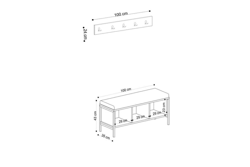 Talric Kenkäkaappi 100 cm - Luonnollinen - Säilytys - Kenkäsäilytys