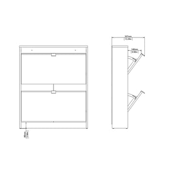 Tenor kenkäkaappi 2 lokeroa 70x16x85 cm - Säilytys - Kenkäsäilytys
