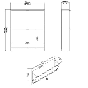 Tenor kenkäkaappi 2 lokeroa 70x16x85 cm - Säilytys - Kenkäsäilytys