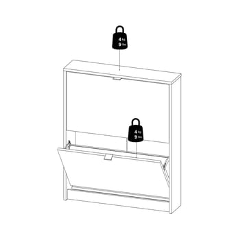 Tenor kenkäkaappi 2 lokeroa 70x16x85 cm - Säilytys - Kenkäsäilytys