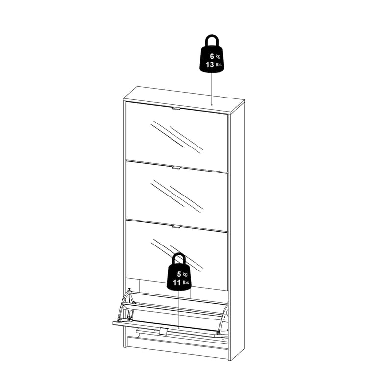 Tenor kenkäkaappi 4 lokeroa 70x24x162 cm - Säilytys - Kenkäsäilytys