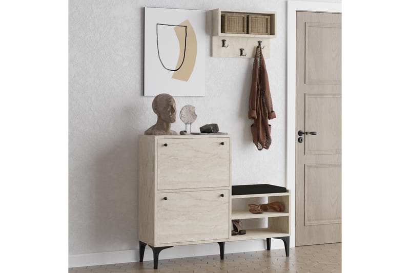 Tervate Kenkäkaappi 110 cm - Beige - Säilytys - Kenkäsäilytys