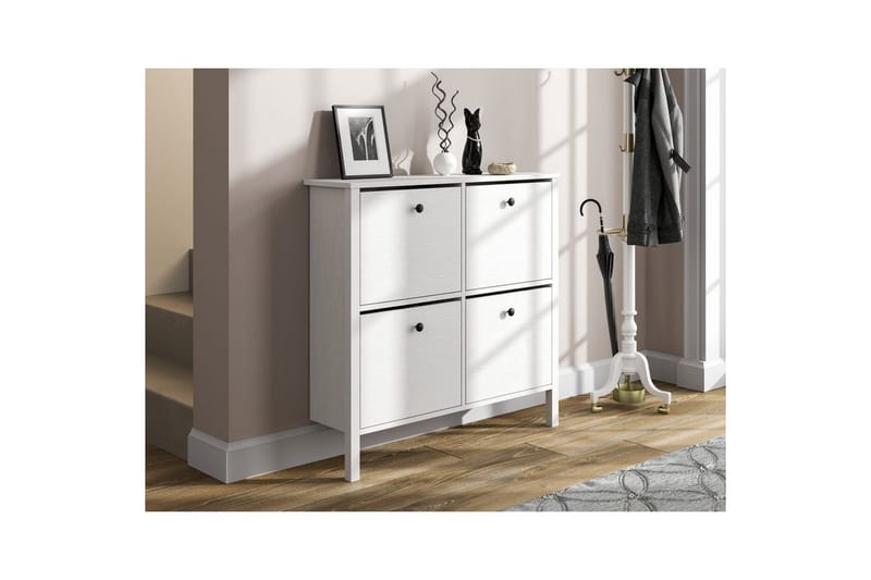 Torval Kenkäkaappi 101 cm - Luonnollinen/Valkoinen - Säilytys - Kenkäsäilytys