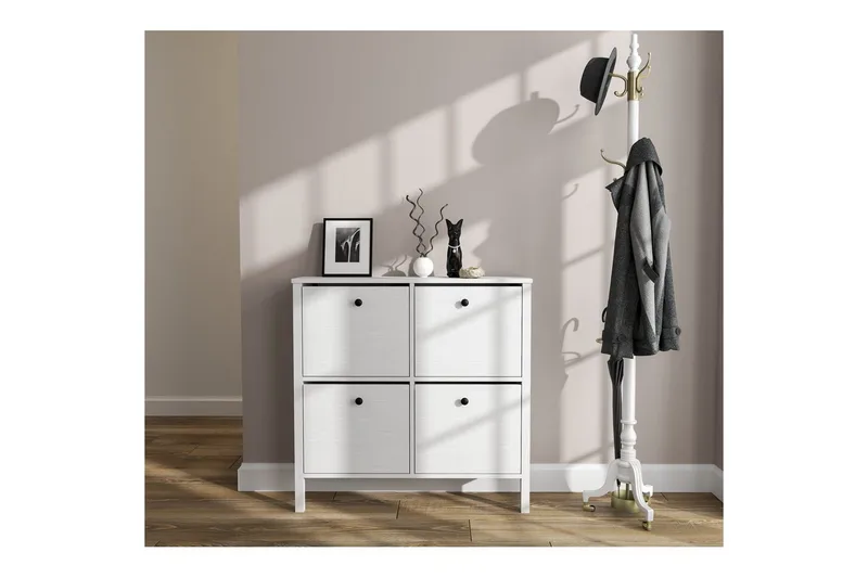 Torval Kenkäkaappi 101 cm - Luonnollinen/Valkoinen - Säilytys - Kenkäsäilytys