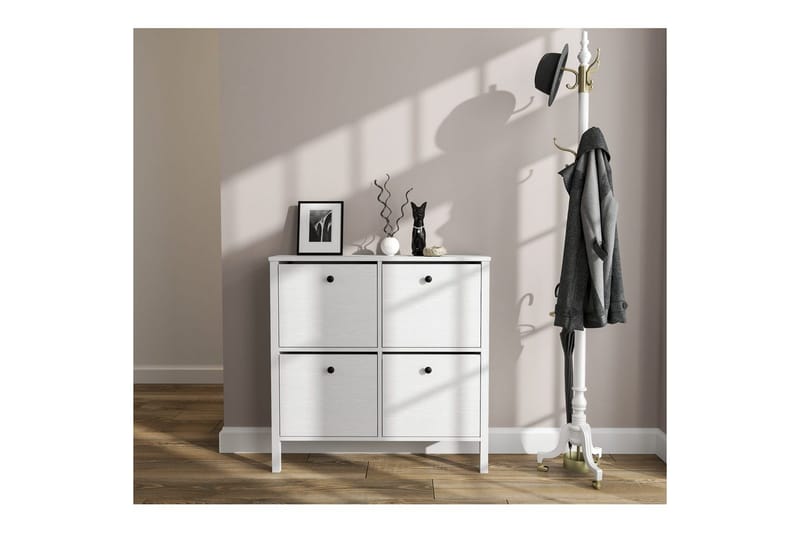 Torval Kenkäkaappi 101 cm - Luonnollinen/Valkoinen - Säilytys - Kenkäsäilytys