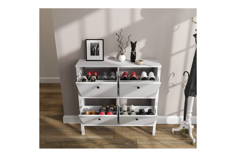 Torval Kenkäkaappi 101 cm - Luonnollinen/Valkoinen - Säilytys - Kenkäsäilytys