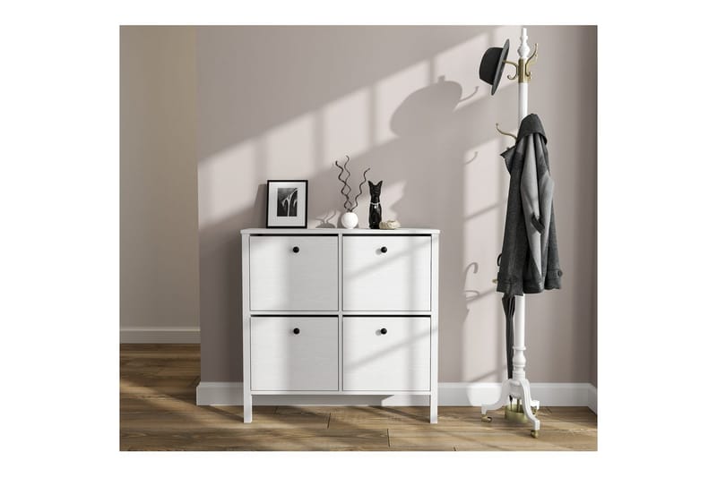 Torval Kenkäkaappi 101 cm - Luonnollinen/Valkoinen - Säilytys - Kenkäsäilytys