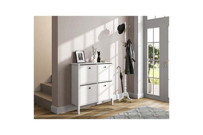 Torval Kenkäkaappi 101 cm - Luonnollinen/Valkoinen - Säilytys - Kenkäsäilytys