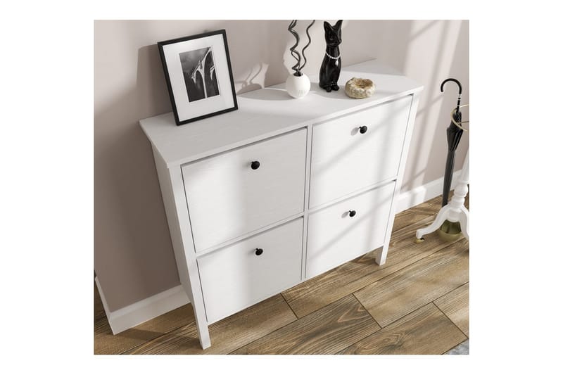 Torval Kenkäkaappi 101 cm - Luonnollinen/Valkoinen - Säilytys - Kenkäsäilytys