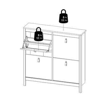 Vallvidera kenkäkaappi 4 lokeroa 103x25x103 cm - Säilytys - Kenkäsäilytys