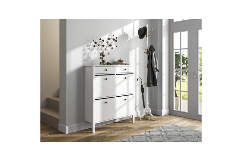 Veylin Kenkäkaappi 101 cm - Luonnollinen/Valkoinen - Säilytys - Kenkäsäilytys