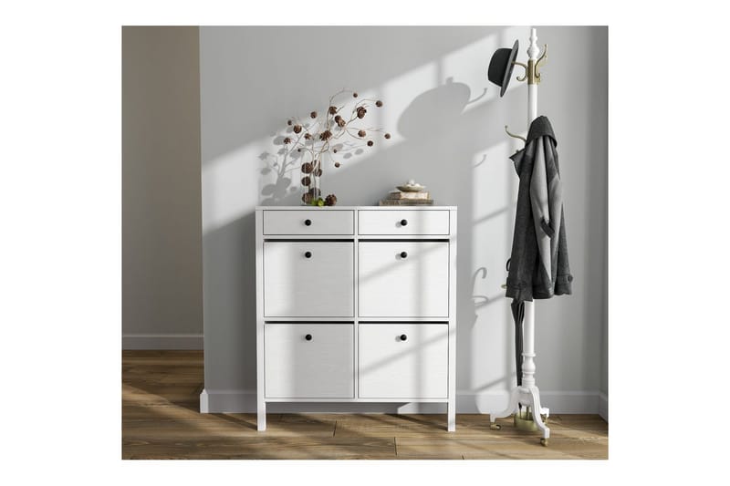 Veylin Kenkäkaappi 101 cm - Luonnollinen/Valkoinen - Säilytys - Kenkäsäilytys