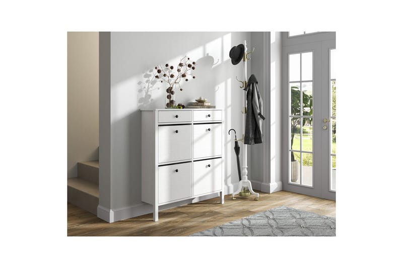 Veylin Kenkäkaappi 101 cm - Luonnollinen/Valkoinen - Säilytys - Kenkäsäilytys