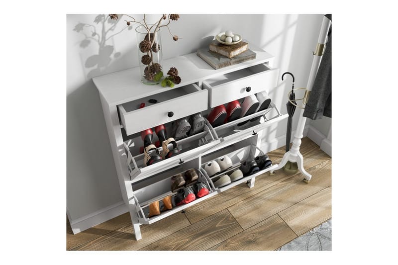 Veylin Kenkäkaappi 101 cm - Luonnollinen/Valkoinen - Säilytys - Kenkäsäilytys