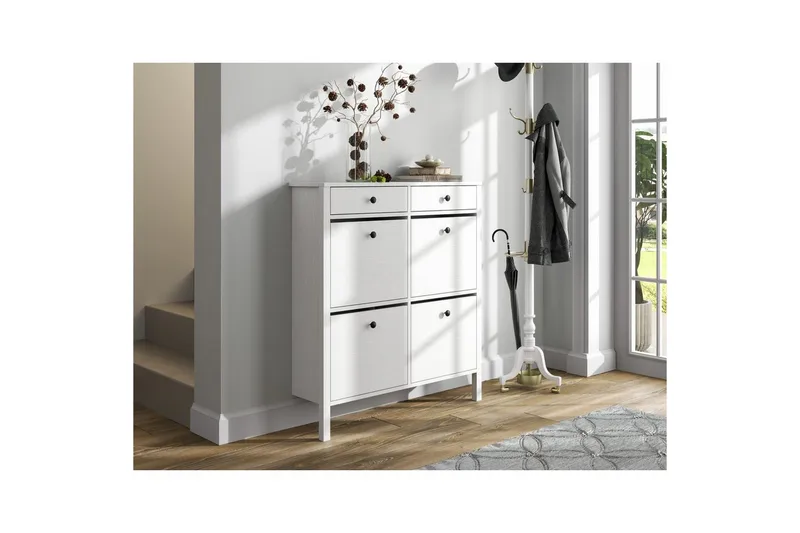 Veylin Kenkäkaappi 101 cm - Luonnollinen/Valkoinen - Säilytys - Kenkäsäilytys