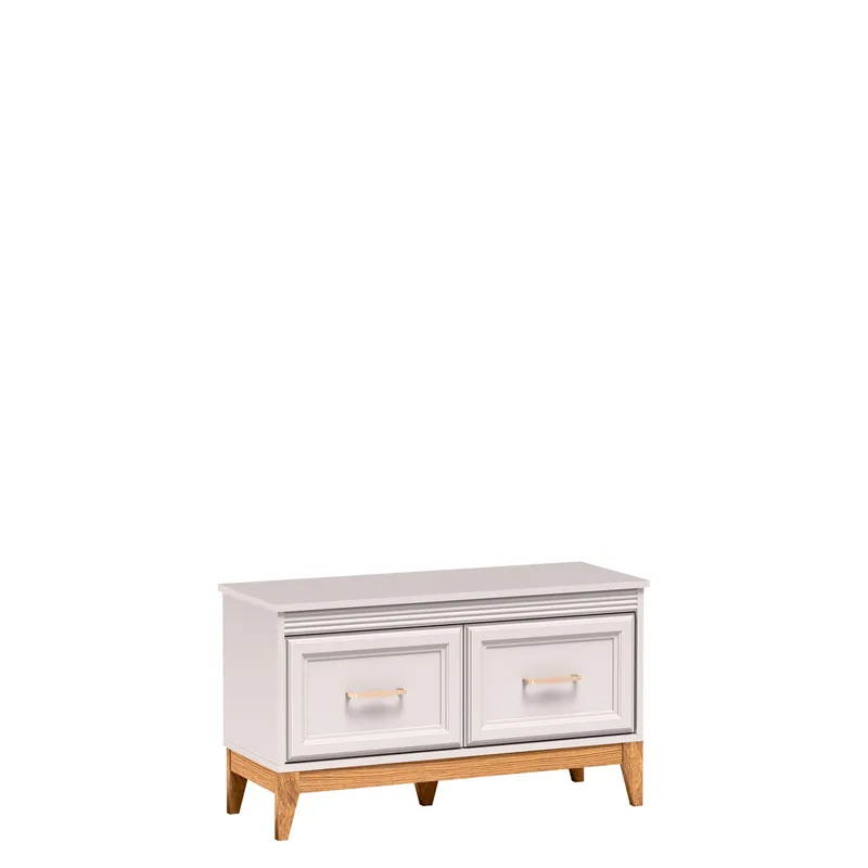 Zeylor-kenkäkaappi 92 cm, beige, luonnontammea ja kullan-kuparin värisiä yksityiskohtia