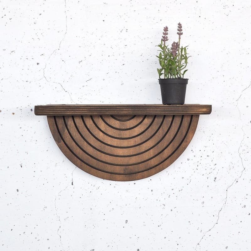 Koristeellinen puinen seinähylly Hanah Home Raflon (31 x 16 x 9 cm) Malli: puolikaari alas, undefined
