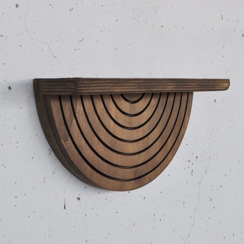 Koristeellinen puinen seinähylly Hanah Home Raflon (31 x 16 x 9 cm) Malli: puolikaari alas - Säilytys - Seinäsäilytys