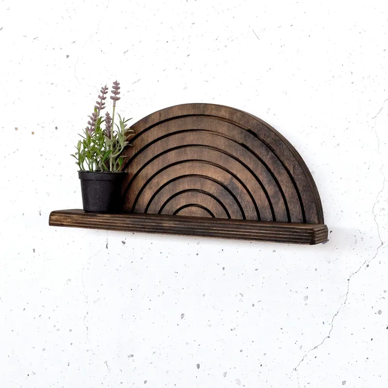 Koristeellinen puinen seinähylly Hanah Home Raflon (31 x 16 x 9 cm) Malli: puolikaari ylös, undefined