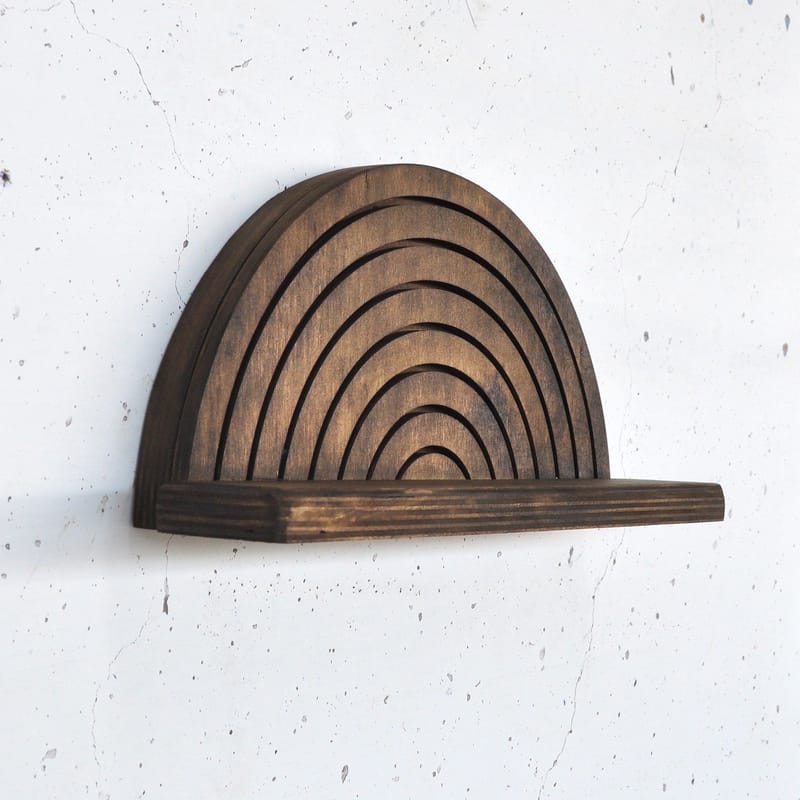 Koristeellinen puinen seinähylly Hanah Home Raflon (31 x 16 x 9 cm) Malli: puolikaari ylös - Säilytys - Seinäsäilytys