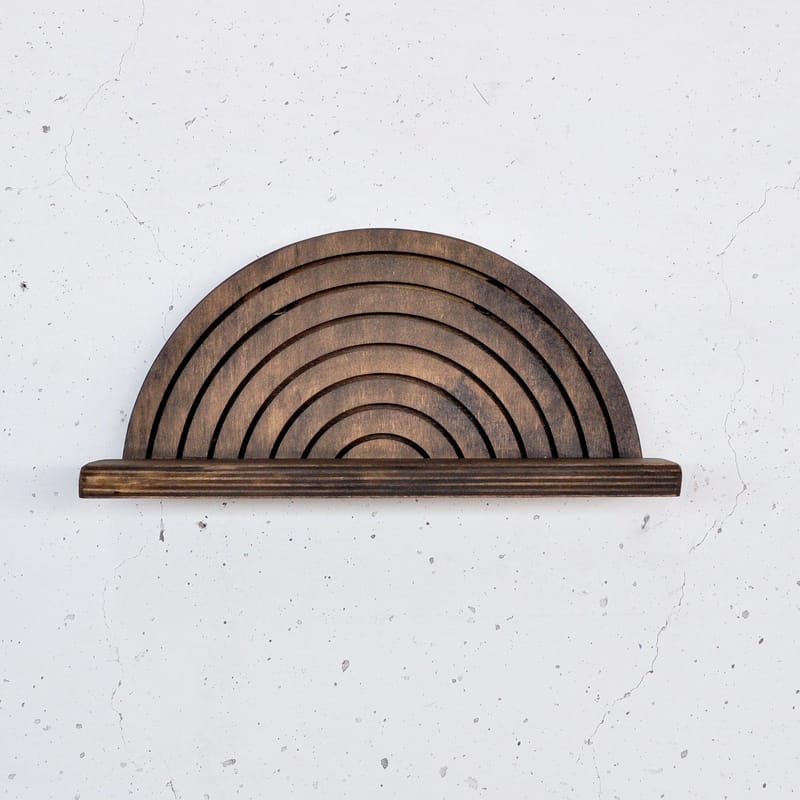 Koristeellinen puinen seinähylly Hanah Home Raflon (31 x 16 x 9 cm) Malli: puolikaari ylös - Säilytys - Seinäsäilytys