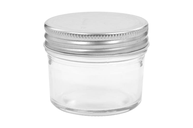 Lasiset hillopurkit hopean värisillä kansilla 24 kpl 110 ml - Hopea - Säilytys - Piensäilytys