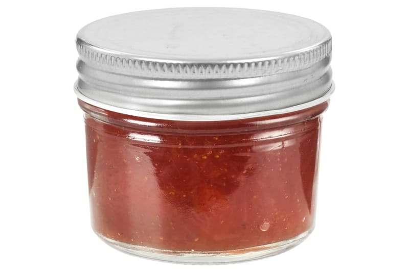 Lasiset hillopurkit hopean värisillä kansilla 24 kpl 110 ml - Hopea - Säilytys - Piensäilytys