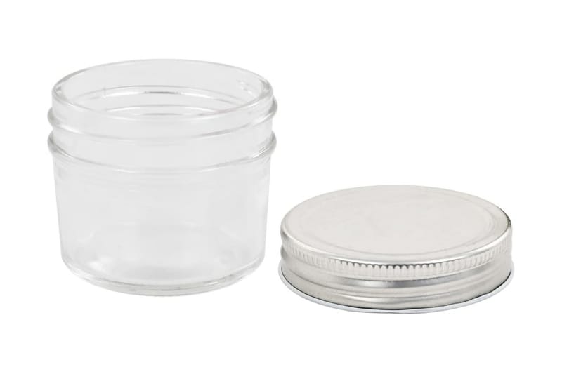 Lasiset hillopurkit hopean värisillä kansilla 24 kpl 110 ml - Hopea - Säilytys - Piensäilytys