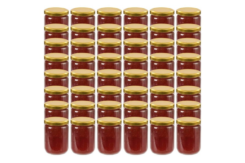 Lasiset hillopurkit kullan värisillä kansilla 48 kpl 230 ml - Kulta - Säilytys - Piensäilytys