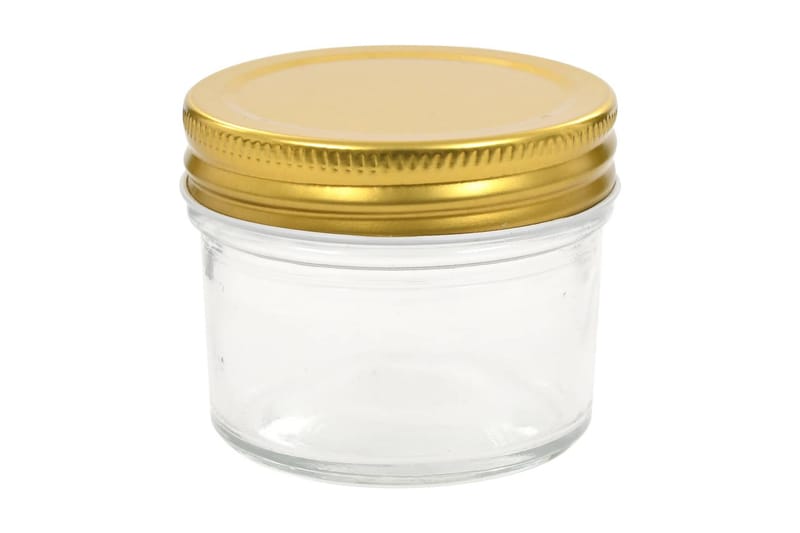Lasiset hillopurkit kullan värisillä kansilla 96 kpl 110 ml - Kulta - Säilytys - Piensäilytys