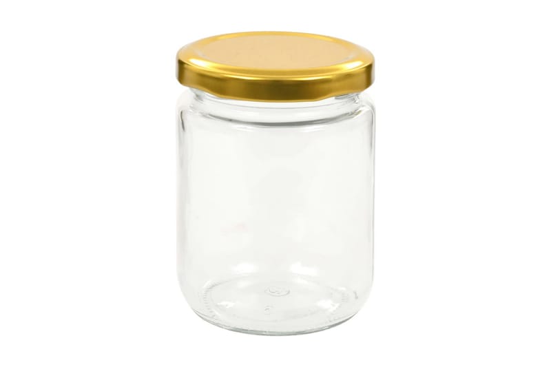 Lasiset hillopurkit kullan värisillä kansilla 96 kpl 230 ml - Kulta - Säilytys - Piensäilytys