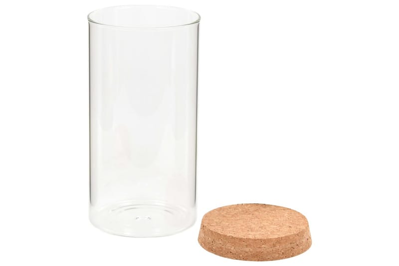 Lasiset säilytyspurkit korkkikannella 6 kpl 1100 ml - Läpinäkyvä - Säilytys - Piensäilytys