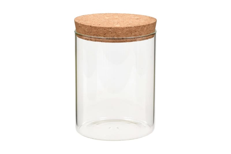 Lasiset säilytyspurkit korkkikannella 6 kpl 650 ml - Läpinäkyvä - Säilytys - Piensäilytys