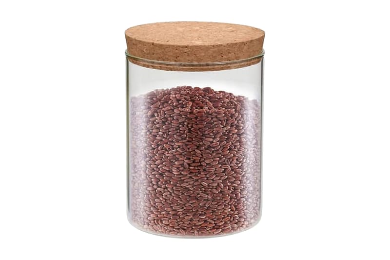 Lasiset säilytyspurkit korkkikannella 6 kpl 650 ml - Läpinäkyvä - Säilytys - Piensäilytys