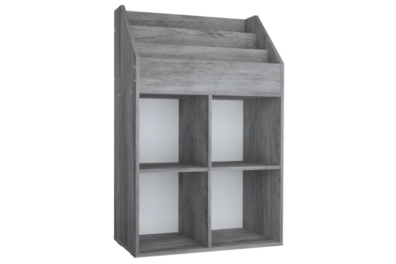Lasten lehtiteline betoninharmaa 71x30x114 cm lastulevy - Harmaa - Säilytys - Piensäilytys - Säilytysteline - Lehtiteline