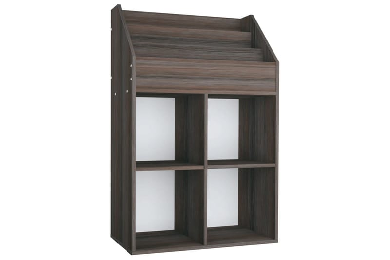 Lasten lehtiteline harmaa/Sonoma-tammi 71x30x114 cm lastulev - Harmaa - Säilytys - Piensäilytys - Säilytysteline - Lehtiteline