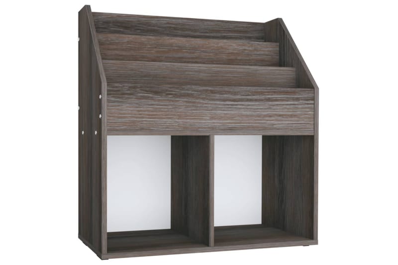 Lasten lehtiteline harmaa/Sonoma-tammi 71x30x78,5 cm lastule - Harmaa - Säilytys - Piensäilytys - Säilytysteline - Lehtiteline