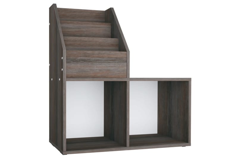 Lasten lehtiteline harmaa/Sonoma-tammi 71x30x78,5 cm lastule - Harmaa - Säilytys - Piensäilytys - Säilytysteline - Lehtiteline