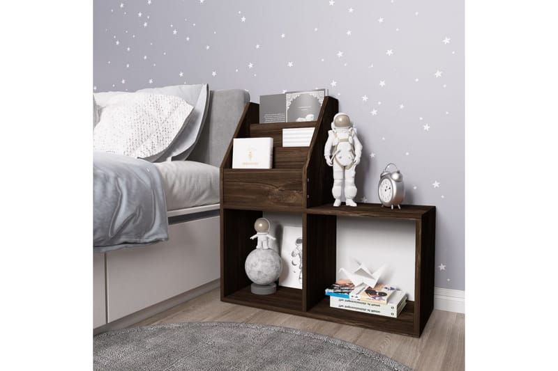 Lasten lehtiteline savutammi 71x30x78,5 cm lastulevy - Ruskea - Säilytys - Piensäilytys - Säilytysteline - Lehtiteline