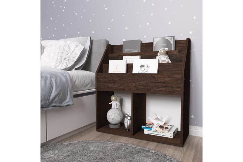 Lasten lehtiteline savutammi 71x30x78,5 cm lastulevy - Ruskea - Säilytys - Piensäilytys - Säilytysteline - Lehtiteline