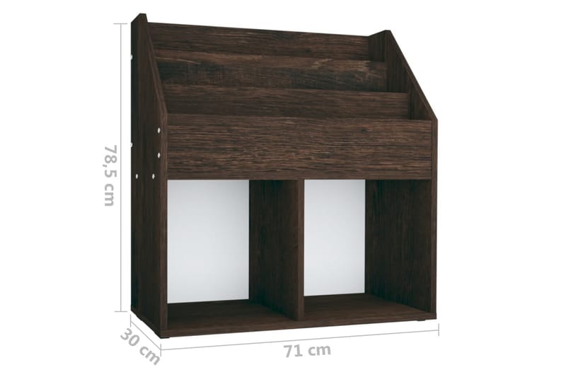Lasten lehtiteline savutammi 71x30x78,5 cm lastulevy - Ruskea - Säilytys - Piensäilytys - Säilytysteline - Lehtiteline