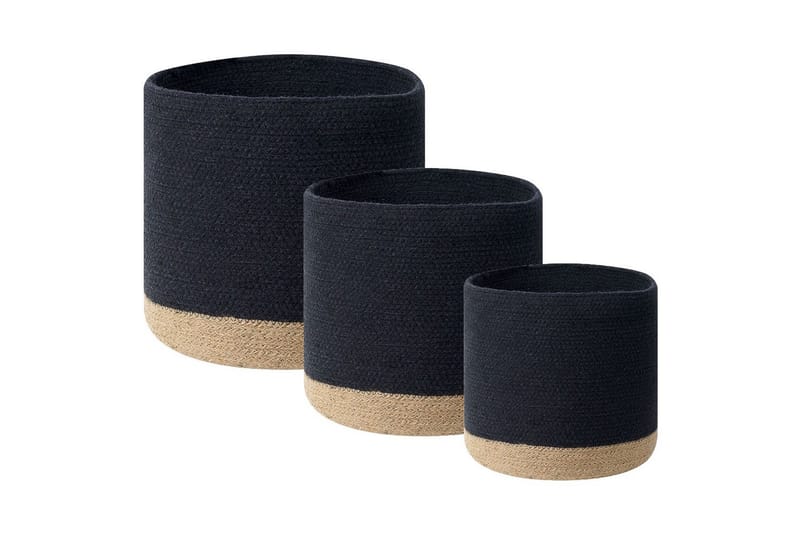 Kori Basima setti, 3 kpl Beige, musta - Beige, musta - Säilytys - Piensäilytys - Säilytyskorit