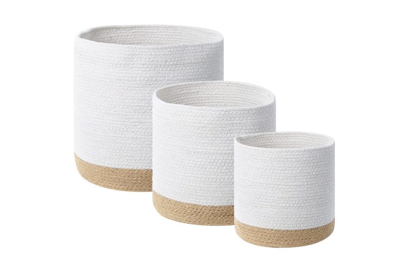 Kori Basima setti, 3 kpl Beige, valkoinen - Beige, valkoinen - Säilytys - Piensäilytys - Säilytyskorit
