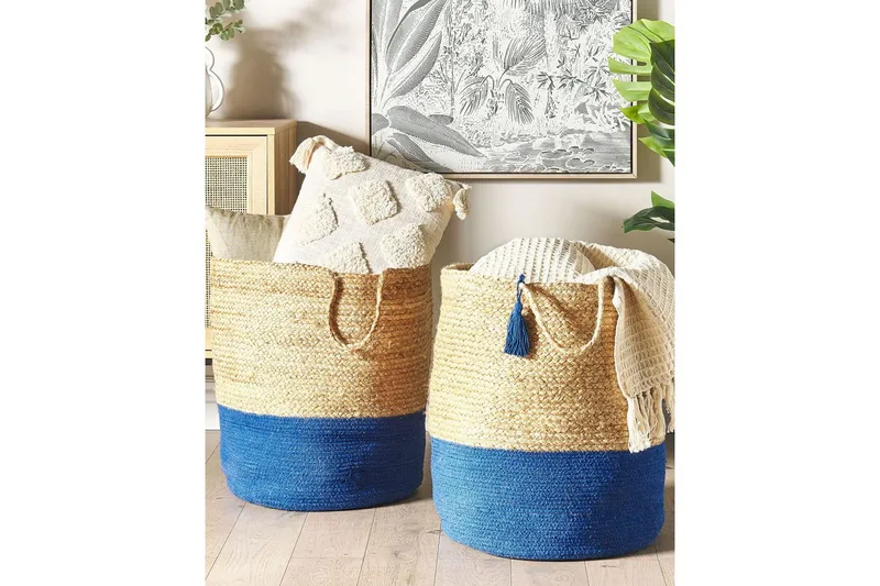 Kori Gajar 2 kappaleen setti Beige, tummansininen - Beige, tummansininen - Säilytys - Piensäilytys - Säilytyskorit
