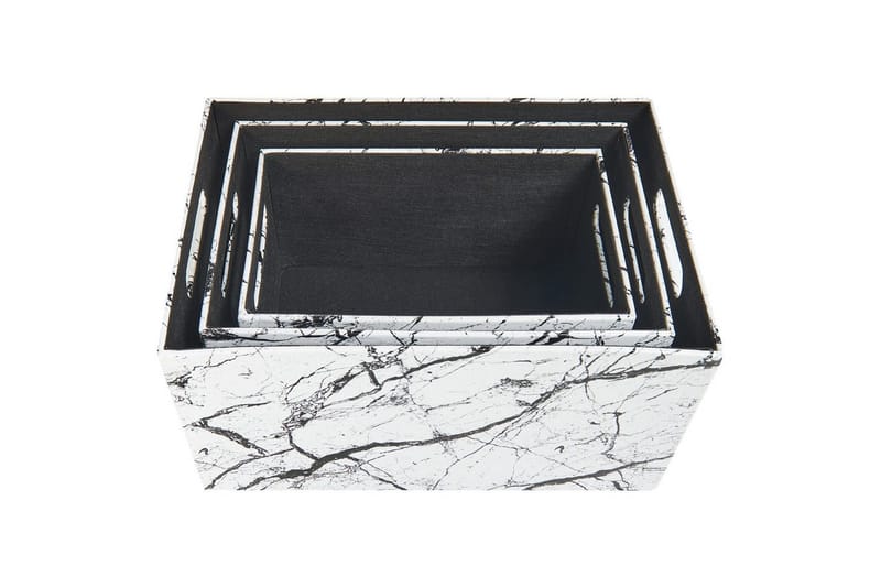 Kori Larsa sarja 3 Valkoinen/Musta - Valkoinen/Musta - Säilytys - Piensäilytys - Säilytyskorit - Lankakori