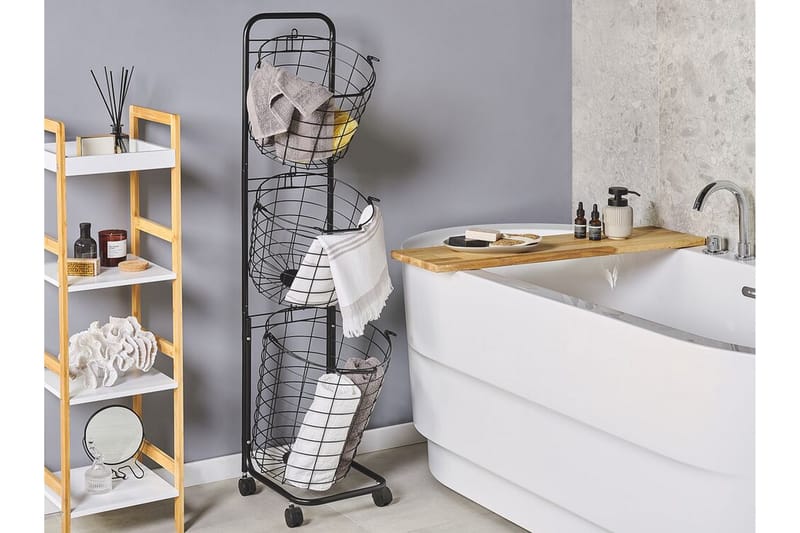 Metalliteline Yamales 37 cm 3 koria - Musta - Säilytys - Piensäilytys - Säilytyskorit - Lankakori