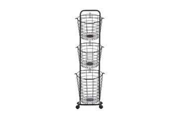 Metalliteline Yamales 37 cm 3 koria - Musta - Säilytys - Piensäilytys - Säilytyskorit - Lankakori