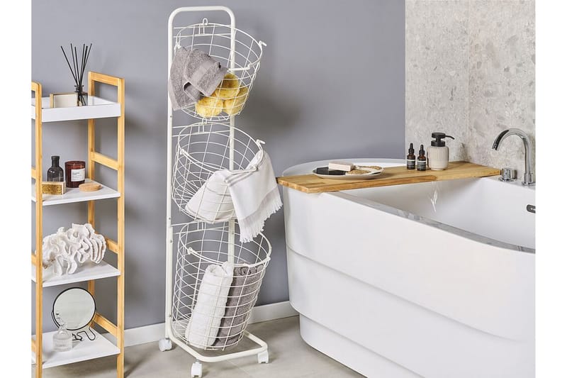 Metalliteline Yamales 37 cm 3 koria - Valkoinen - Säilytys - Piensäilytys - Säilytyskorit - Lankakori