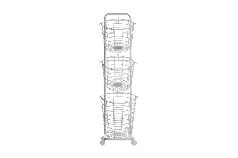 Metalliteline Yamales 37 cm 3 koria - Valkoinen - Säilytys - Piensäilytys - Säilytyskorit - Lankakori