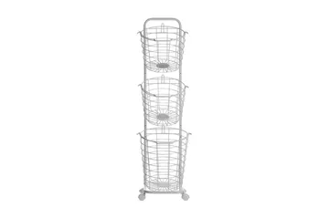 Metalliteline Yamales 37 cm 3 koria - Valkoinen - Säilytys - Piensäilytys - Säilytyskorit - Lankakori